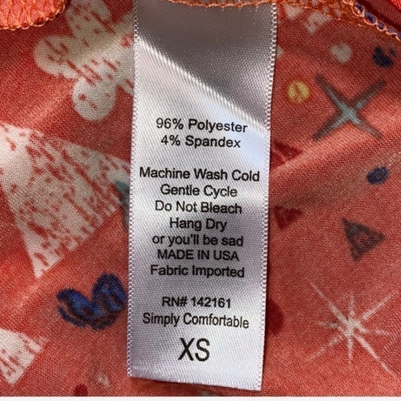 LulaRoe Skirt Azure Geometric Orange/Blue, XS - Picture 7 of 7